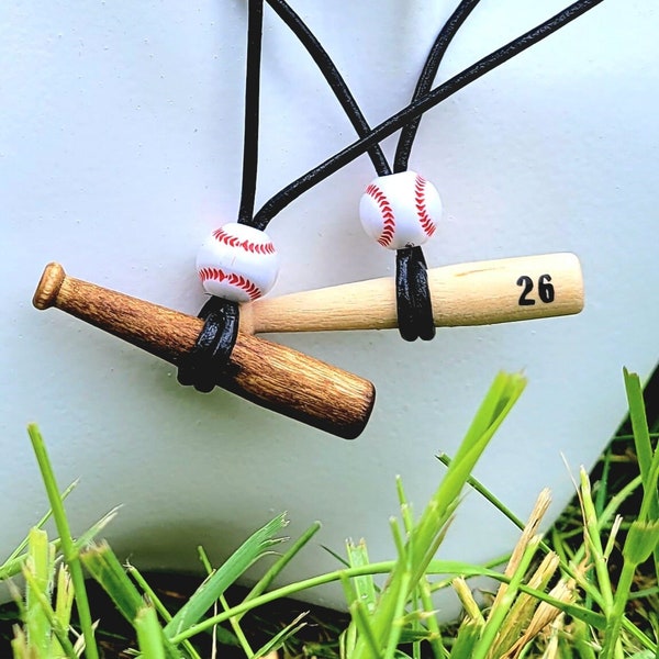 Baseball Bat Necklace, Mens and Boys Baseball Necklace, Mookie Necklace