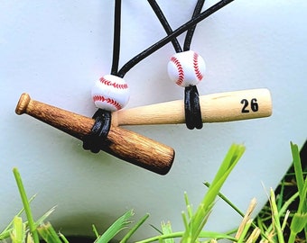 Baseball Bat Necklace, Mens and Boys Baseball Necklace, Mookie Necklace