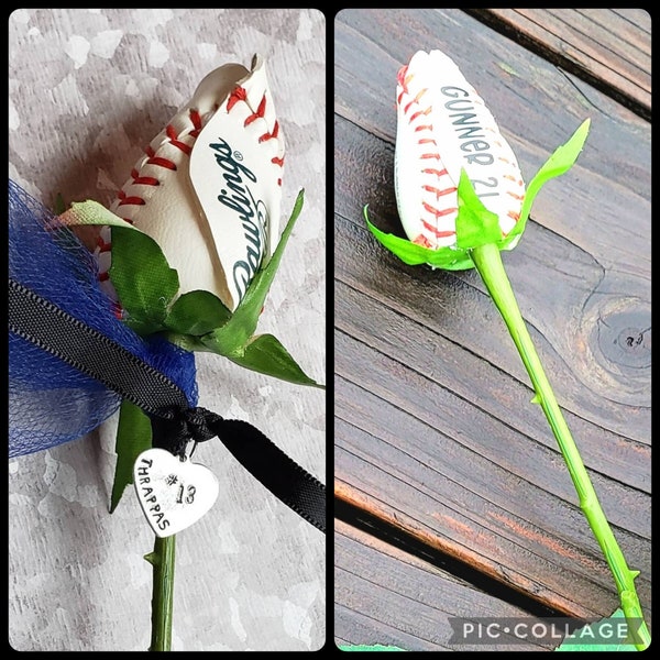 Baseball Rose Etsy