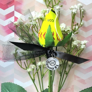 Real Softball Rose, Softball Player Gift, Senior Night Flower Gift