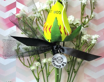 Real Softball Rose, Softball Player Gift, Senior Night Flower Gift