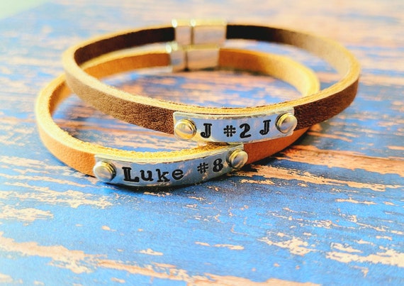 Leather baseball bracelets clearance