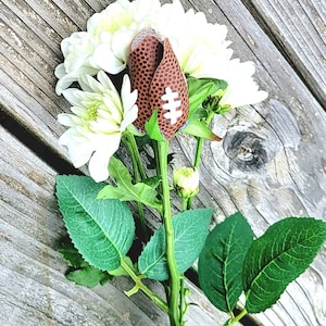 Football Related Roses Handmade Football Leather Rose, Sports Theme Wedding, Senior Night Gift ...