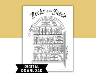 Books of the Bible Reading Tracker Printable | Bible Bookshelf Coloring Page
