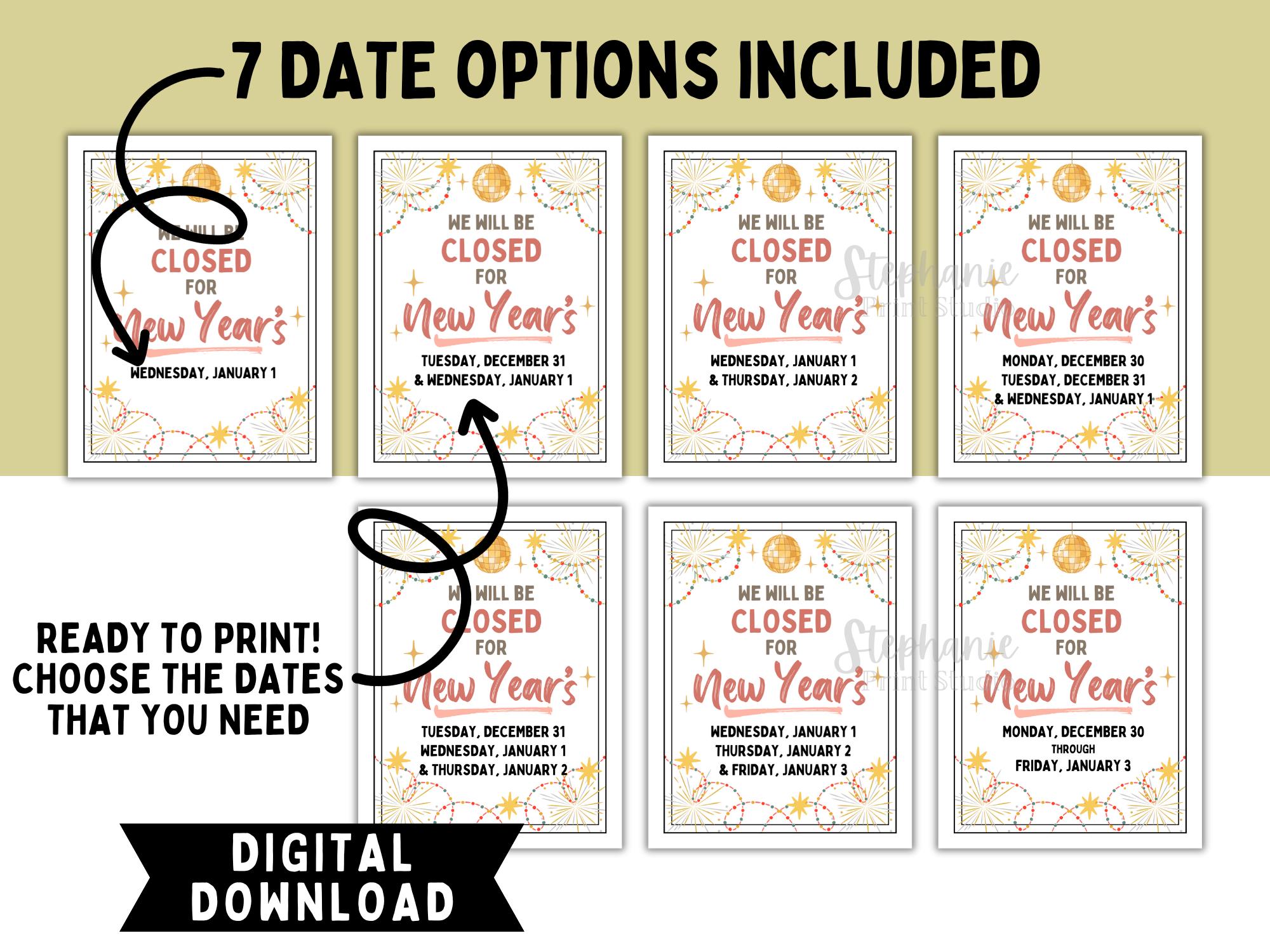 closed-for-new-year-s-sign-printable-digital-instant-download-new-year-s-holiday-closure-sign-multiple-date-options-included-etsy for Free Printable Closed For New Years Sign Closed for New Year's Sign Printable | DIGITAL INSTANT DOWNLOAD | New Year's Holiday Closure Sign - Multiple Date Options Included - Etsy for Free Printable Closed For New Years Sign