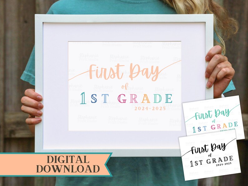 First Day of 1st Grade Printable Sign DIGITAL INSTANT DOWNLOAD, First ...