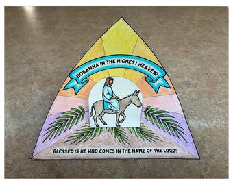 3D Hosanna Palm Sunday Paper Craft I Matthew 21:9 Bible Verse | Jesus' Triumphal Entry Color-Your-Own Printable