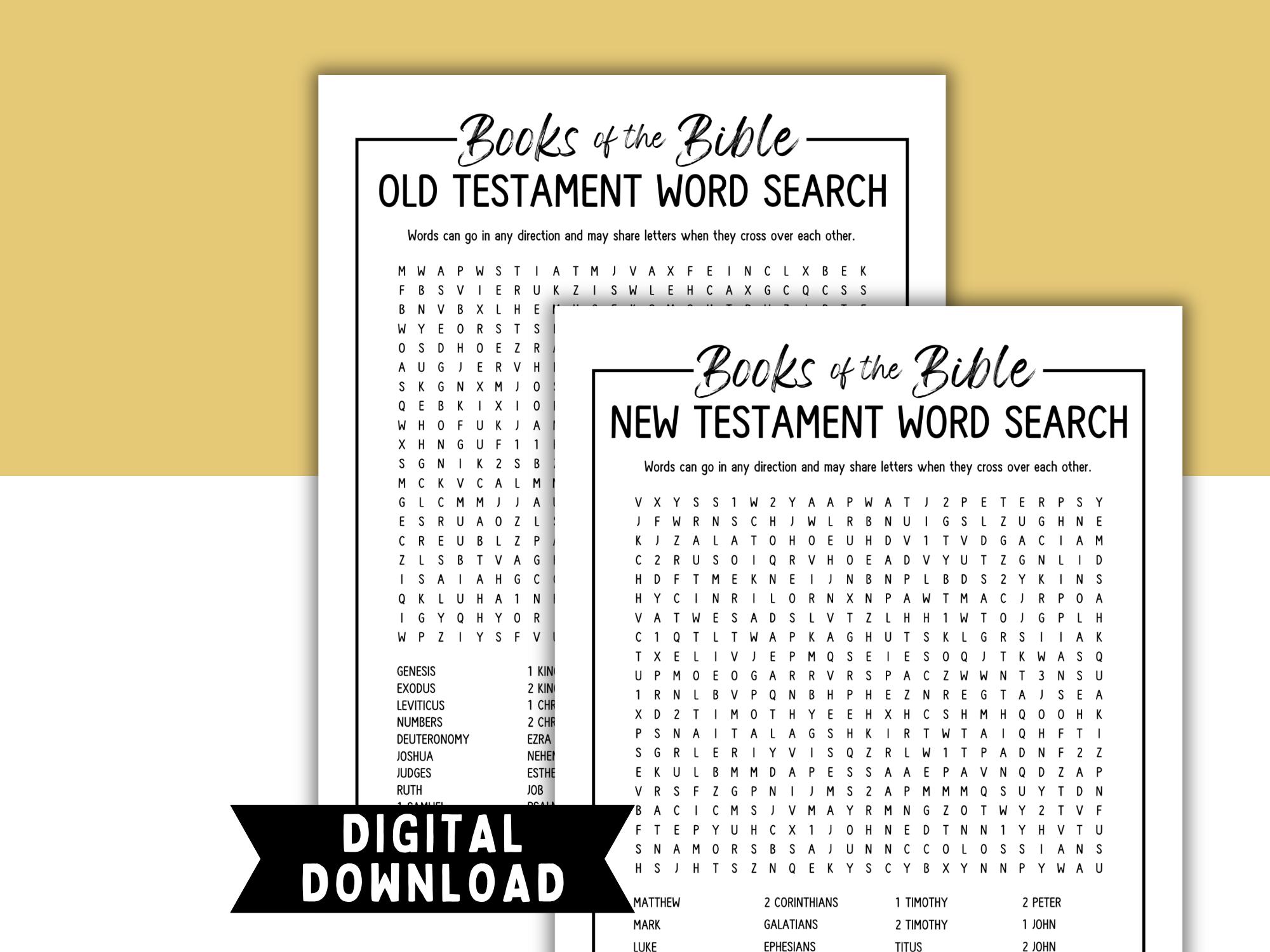 Books of the Bible Word Search Printable | Old Testament & New ...