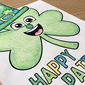 Leprechaun Shamrock Printable Craft Activity for St. Patrick's Day. Color, Cut & Glue. Requires scissors and glue to complete. Digital Instant Download.