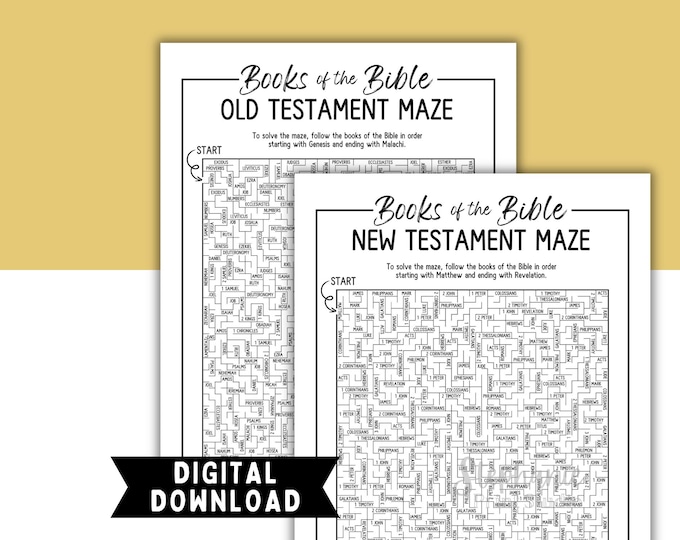 Books of the Bible Mazes Printable | Old & New Testament Mazes ...