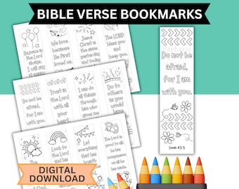 12 Bible Verse Coloring Bookmarks Printable | Color-Your-Own Scripture Activity
