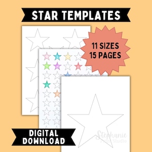 Star Shape Template Printable | 15 Pages Multi-Size Pattern Small to Large