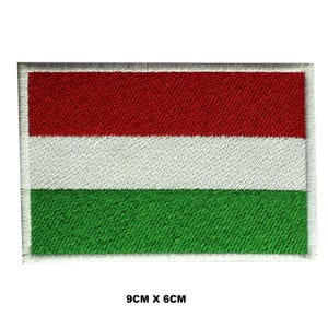 Hungary Flag Iron/Sew On Patch Badge Embroidered Applique For Clothes
