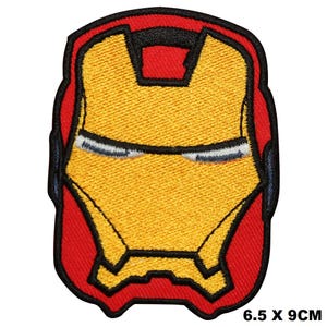 May include: Iron Man's face is depicted in a red, yellow, and black embroidered patch. The patch is 6.5 inches by 9 inches.