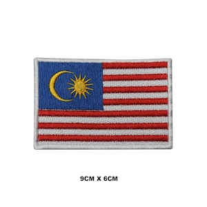 Malaysia Flag Iron/Sew On Patch Badge Embroidered Applique For Clothes
