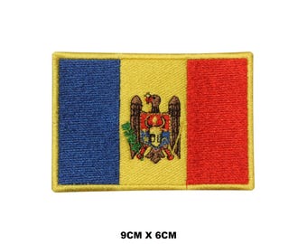 Parche para planchar o coser con la bandera de Moldavia, aplique bordado para ropa