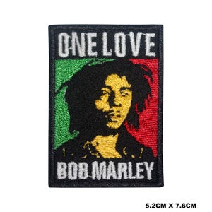 One Love Bob Marley Embroidery On Patch Badge Embroidered Applique For Clothes