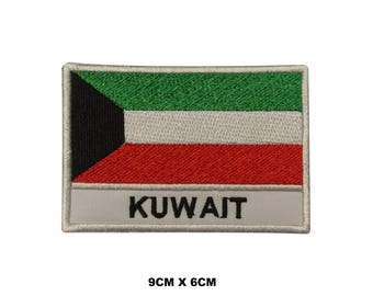 Kuwait Flag Iron/Sew On Patch Badge Embroidered Applique For Clothes