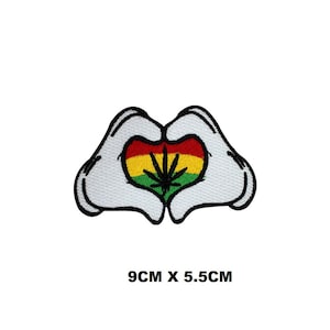 I Love Rasta Logo Iron/Sew On Patch Badge Embroidered Applique For Clothes