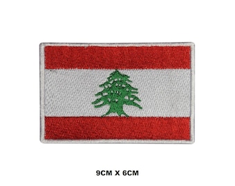 Lebanon Flag Iron/Sew On Patch Badge Embroidered Applique For Clothes