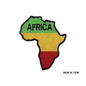 Africa Map Logo Embroidery On Patch Badge Embroidered Applique For Clothes
