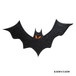 Black Bat Halloween Logo Iron/Sew On Patch Badge Embroidered Applique For Clothes