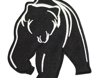 Parche bordado con el logotipo del oso negro: aplicación para planchar