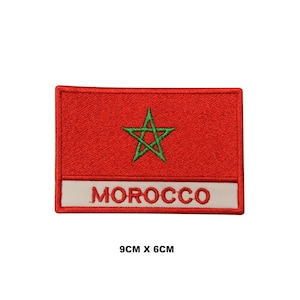 Morocco Flag Iron/Sew On Patch Badge Embroidered Applique For Clothes
