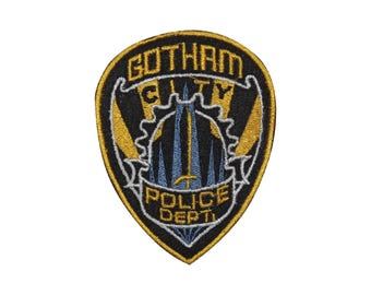 Parche bordado de la película del Departamento de Policía de Gotham, insignia, aplique bordado para ropa
