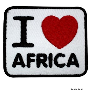 I LOVE AFRICA Logo Patch Badge Embroidered Applique For Clothes
