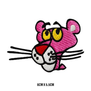 Pink Panther stripfiguur logo patch badge geborduurde appliqué voor kleding