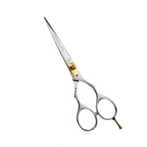 Titanium Coated Barber Shears: 440C Stainless Steel, 5.5&quot; Gold & Silver