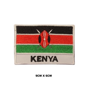 Kenya Flag Iron/Sew On Patch Badge Embroidered Applique For Clothes