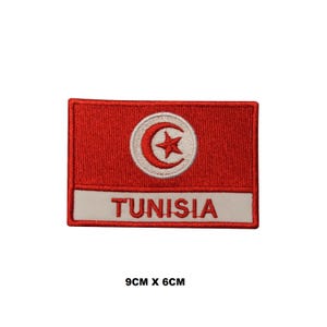 Tunisia Flag Iron/Sew On Patch Badge Embroidered Applique For Clothes