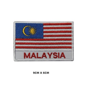 Malaysia Flag Iron/Sew On Patch Badge Embroidered Applique For Clothes