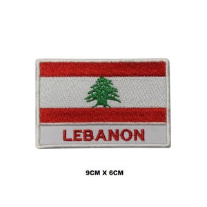 Lebanon Flag Iron/Sew On Patch Badge Embroidered Applique For Clothes