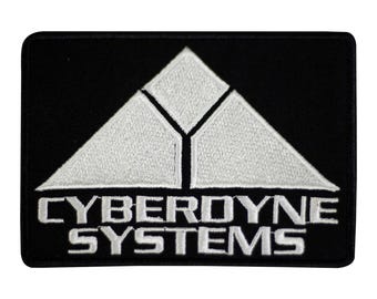 Parche bordado con el logotipo de la película Cyberdyne Systems, insignia bordada, aplique para ropa