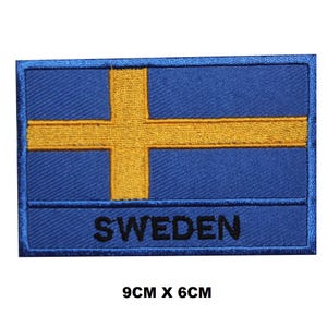 Sveriges flagga stryk-/sy-på-lapp broderad applikation för kläder