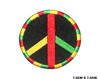 Parche bordado con el logotipo de Rasta Peace para ropa