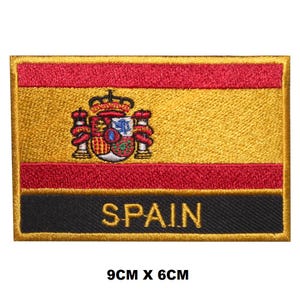 Spain Flag Iron/Sew On Patch Badge Embroidered Applique For Clothes