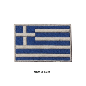 Greece Flag Iron/Sew On Patch Badge Embroidered Applique For Clothes