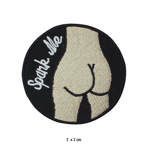 Spank Me Funny Logo Iron/Sew On Patch Badge Embroidered Applique For Clothes