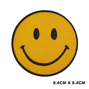 Happy Face  Iron/Sew On Patch Badge Embroidered Applique For Clothes