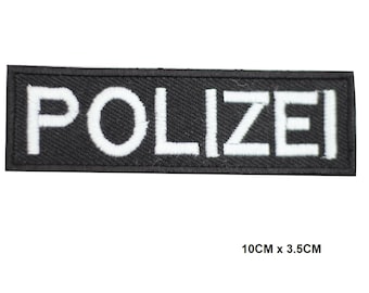 Parche con el logotipo de la policía, letras y palabras, aplique bordado para ropa