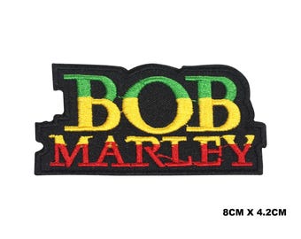 Parche con el logotipo de Bob Marley, bordado con música, aplique para ropa
