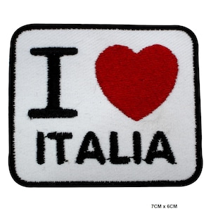 I LOVE ITALIA Logo Patch Badge Embroidered Applique For Clothes