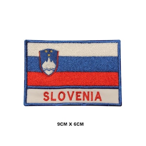 Slovenia Flag Iron/Sew On Patch Badge Embroidered Applique For Clothes