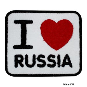 I LOVE RUSSIA Logo Patch Badge Embroidered Applique For Clothes
