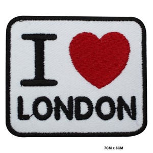 I LOVE LONDON Logo Patch Abzeichen gestickte Applikation für Kleidung