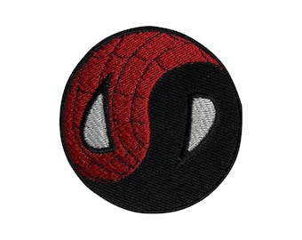Parche bordado de superhéroe Spiderman Yin Yang con apliques bordados para ropa